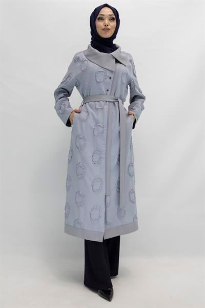 ORHAN STORE BÜYÜK BEDEN SATEN DETAYLI ASTARSIZ JAKAR KAP İndigo OTW1404