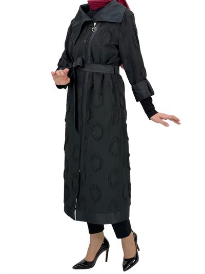 ORHAN STORE BÜYÜK BEDEN SATEN DETAYLI ASTARSIZ JAKAR KAP Siyah OTW1404