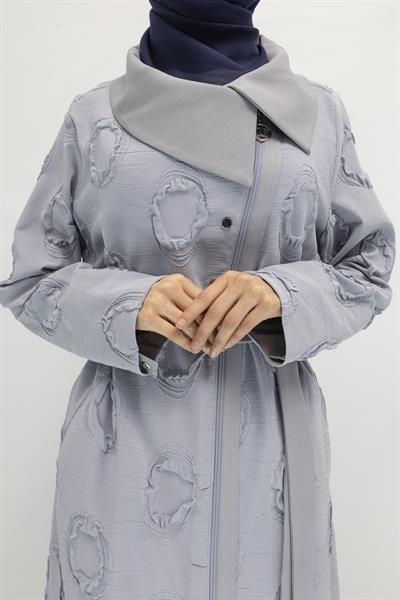 ORHAN STORE BÜYÜK BEDEN SATEN DETAYLI ASTARSIZ JAKAR KAP İndigo OTW1404