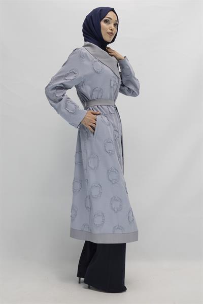 ORHAN STORE BÜYÜK BEDEN SATEN DETAYLI ASTARSIZ JAKAR KAP İndigo OTW1404