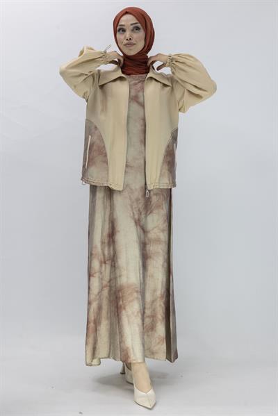 Orhan Store Ceketli Elbise Bej OTW2528