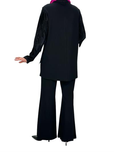 Orhan Store Çelik Örme Pantolonlu Takım Siyah OTW1882