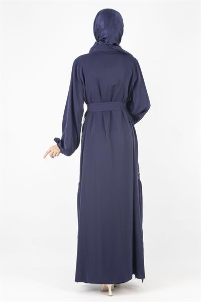 Orhan Store Dantel Abayalı Takım Lacivert OTW2558