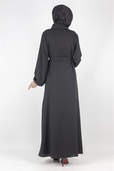 Orhan Store Dantel Abayalı Takım Siyah OTW2558