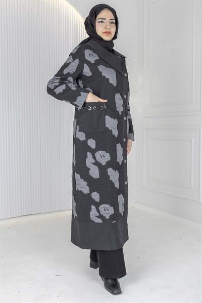 Orhan Store Desenli Kap Siyah-Gri OTW1606