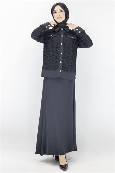 Orhan Store Etekli Takım Siyah OTW2493