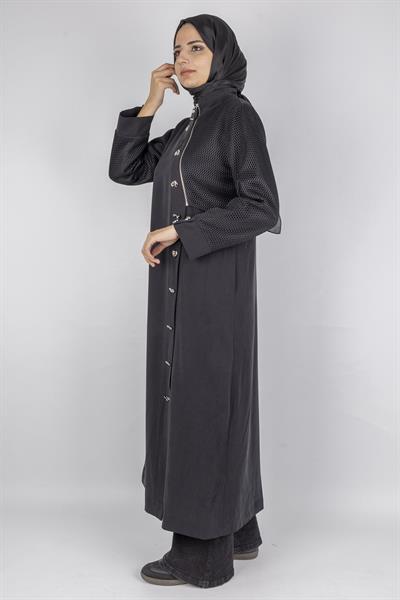 Orhan Store File Kol Desenli Cepli Tesettür Kap Siyah OTW1575