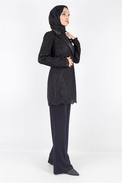 Orhan Store Güpürlü Blazer Ceket Siyah OTW1099