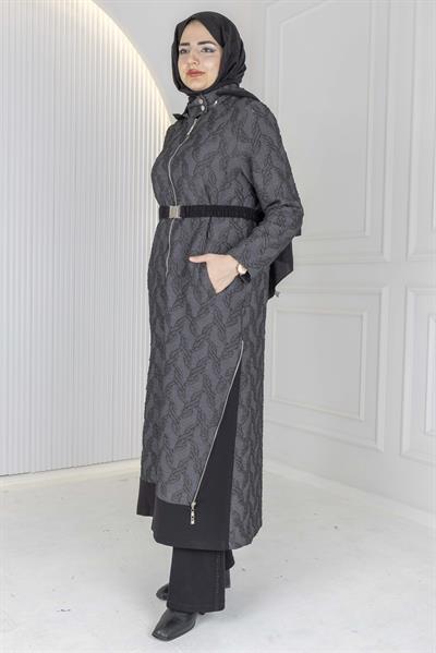 Orhan Store Jakar Dokulu Uzun Kap Antrasit OTW1621