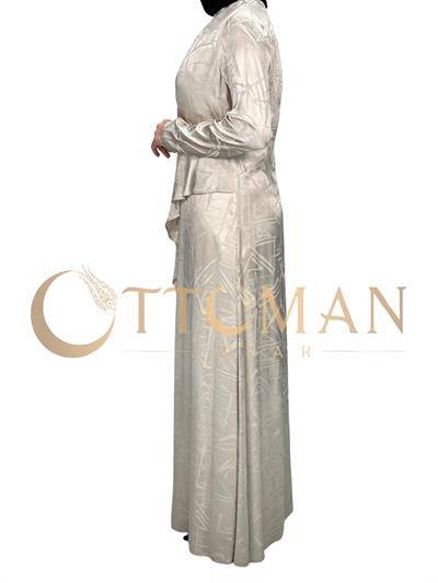 Orhan Store Jakar Kumaş Elbise Bej OTW1558