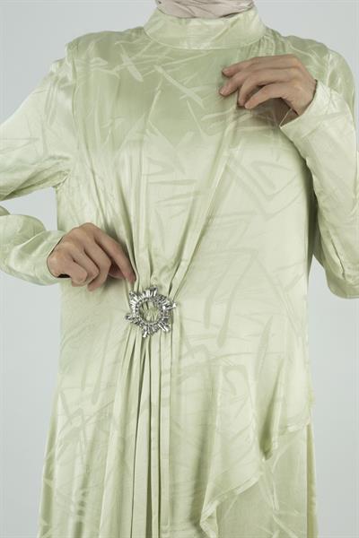 Orhan Store Jakar Kumaş Elbise Mint OTW1558