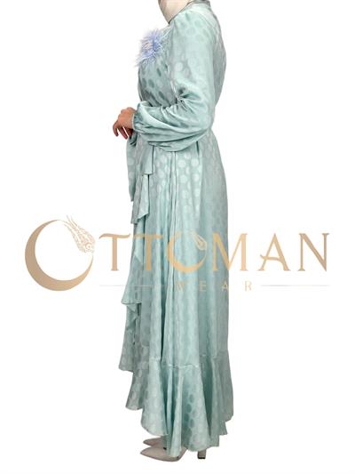 Orhan Store Jakar Kumaş  Elbise Mint OTW1569