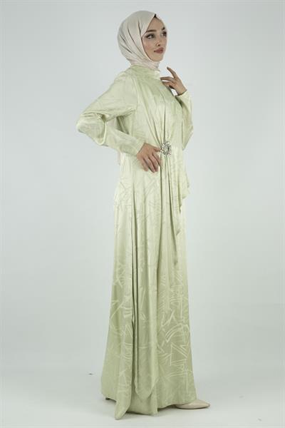 Orhan Store Jakar Kumaş Elbise Mint OTW1558