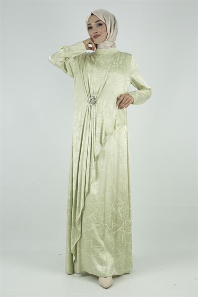 Orhan Store Jakar Kumaş Elbise Mint OTW1558