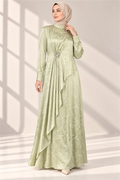 Orhan Store Jakar Kumaş Elbise Mint OTW1558