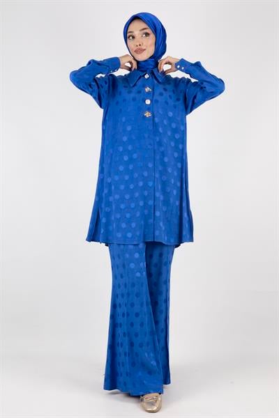 Orhan Store Jakar Pantolonlu Takım Saks OTW2152