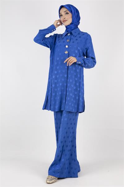 Orhan Store Jakar Pantolonlu Takım Saks OTW2152