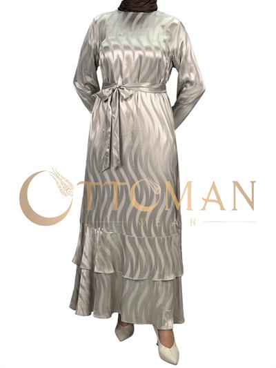 Orhan Store Jakarlı Elbise Vizon OTW1599