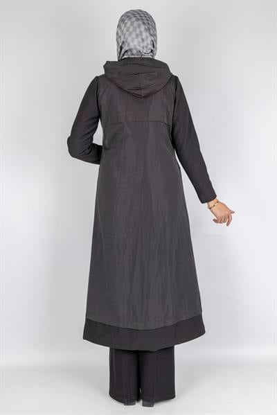 Orhan Store Kapüşonlu Spor Tesettür Kap Siyah OTW1458