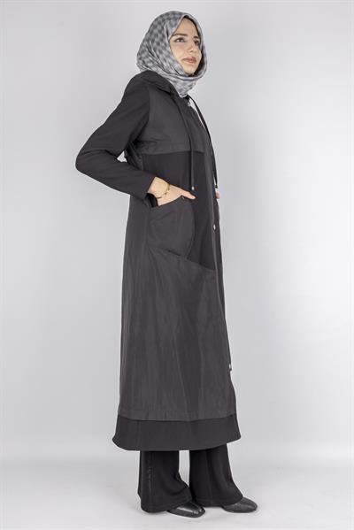 Orhan Store Kapüşonlu Spor Tesettür Kap Siyah OTW1458