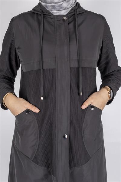 Orhan Store Kapüşonlu Spor Tesettür Kap Siyah OTW1458