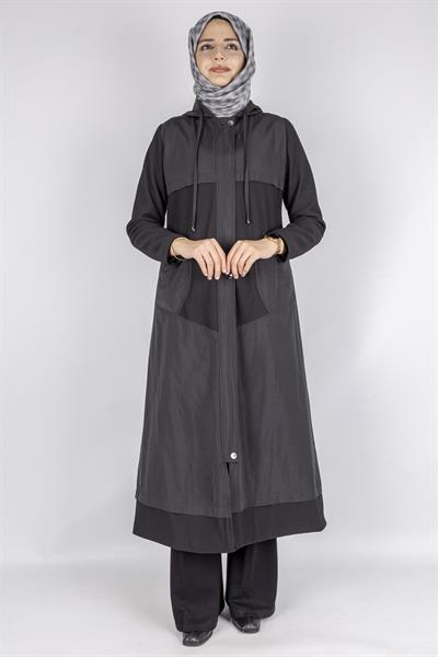 Orhan Store Kapüşonlu Spor Tesettür Kap Siyah OTW1458