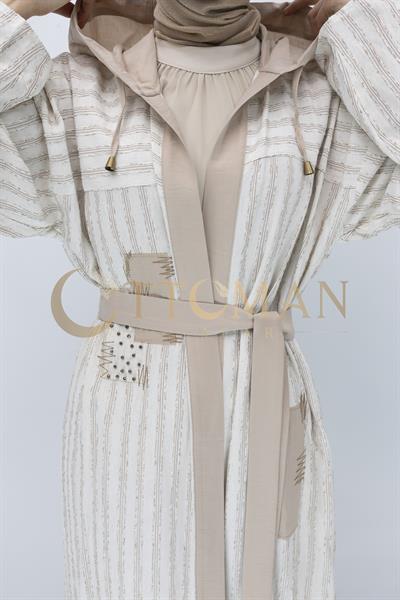 Orhan store Keten pantolonlu takım Bej OTW2461