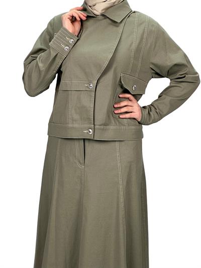 Orhan Store Kot Etekli Takım Haki OTW2292