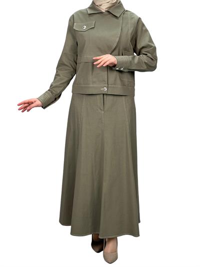 Orhan Store Kot Etekli Takım Haki OTW2292