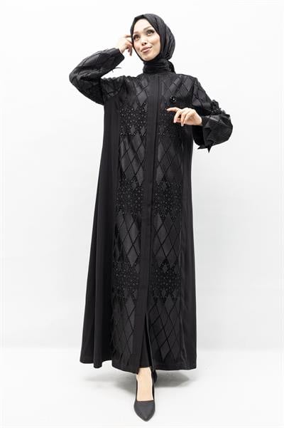 Orhan Store Küpürlü Ferace Siyah OTW1172