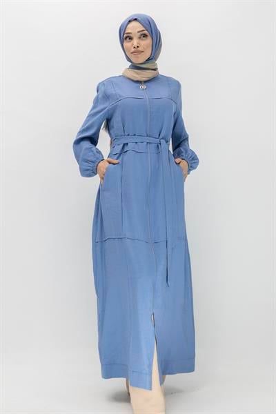 Orhan Store Nervürlü Ferace İndigo OTW1182