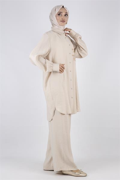 Orhan Store Pantolonlu Takım Bej OTW2496