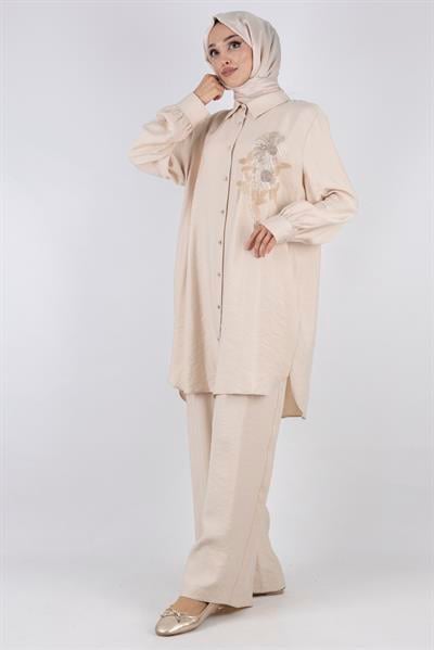 Orhan Store Pantolonlu Takım Bej OTW2496