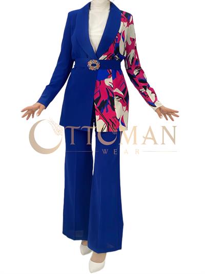 Orhan Store Pantolonlu Takım Saks OTW1776