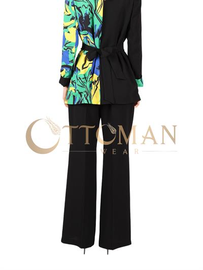 Orhan Store Pantolonlu Takım Siyah-Sarı OTW1776