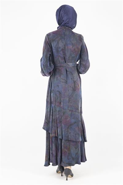 Orhan Store Qupra Kumaş Elbise Lacivert OTW1697