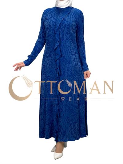 Orhan Store Qupra Kumaş  Elbise Navy OTW1603