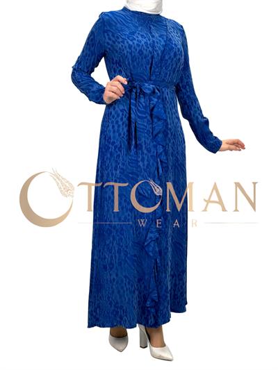 Orhan Store Qupra Kumaş  Elbise Navy OTW1603