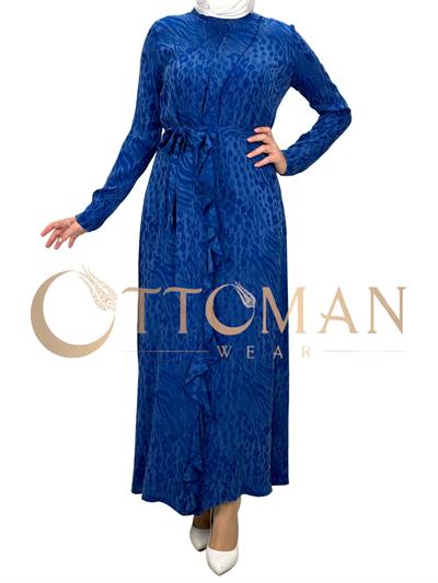 Orhan Store Qupra Kumaş  Elbise Navy OTW1603