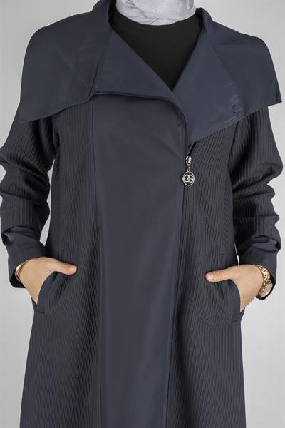 Orhan Store Şal Yaka Mevsimlik Uzun Kap Lacivert OTW1584