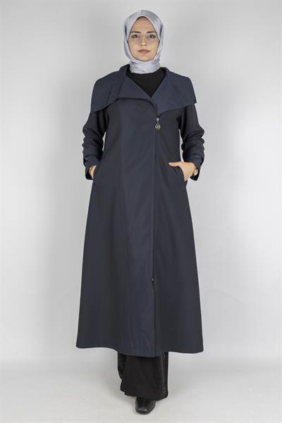 Orhan Store Şal Yaka Mevsimlik Uzun Kap Lacivert OTW1584
