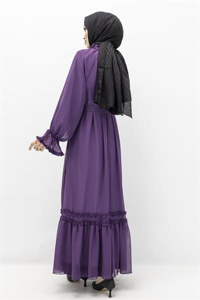 ORHAN STORE ŞİFON ELBİSE Mor OTW1686