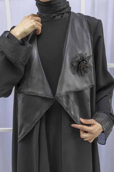 Orhan Store Şık Abayalı Takım Siyah OTW2372