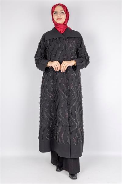 Orhan Store Şık Püskül Tasarımlı Tesettür Kap Siyah OTW1591