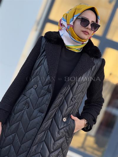 Orhan Store Tüylü Kaban Siyah OTW1080