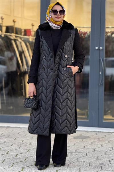 Orhan Store Tüylü Kaban Siyah OTW1080