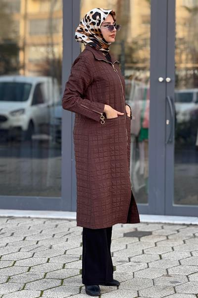 Ottoman Büyük Beden Kapitone Kap Kahve OTW5178