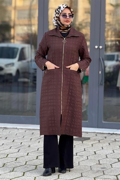 Ottoman Büyük Beden Kapitone Kap Kahve OTW5178