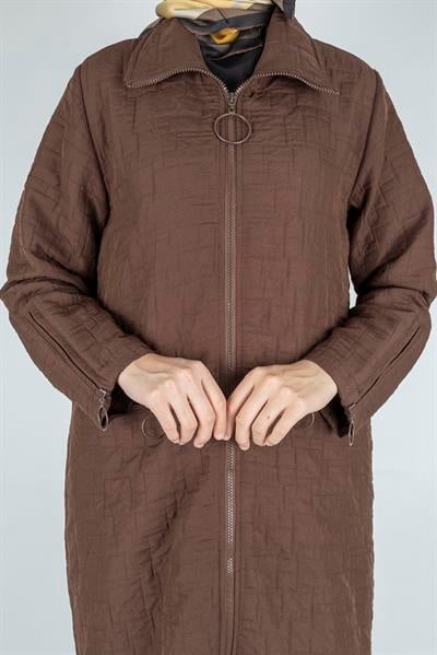 Ottoman Büyük Beden Kapitone Kap Kahve OTW5178-1