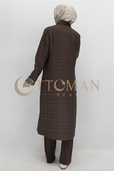 Ottoman Büyük Beden Kapitone Kap Kahve OTW5178